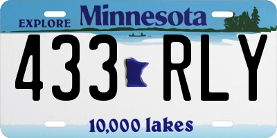 MN license plate 433RLY