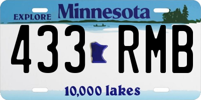 MN license plate 433RMB