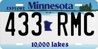 MN license plate 433RMC