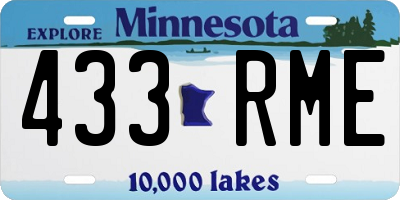 MN license plate 433RME