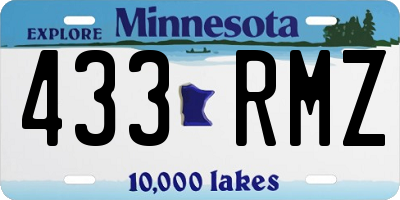 MN license plate 433RMZ