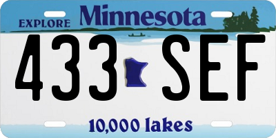 MN license plate 433SEF
