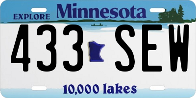 MN license plate 433SEW