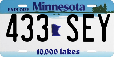 MN license plate 433SEY