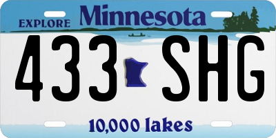 MN license plate 433SHG