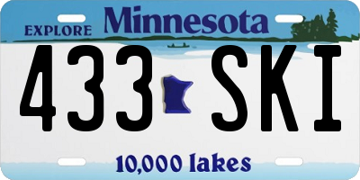 MN license plate 433SKI