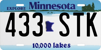 MN license plate 433STK