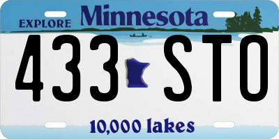 MN license plate 433STO