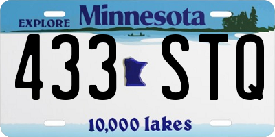 MN license plate 433STQ