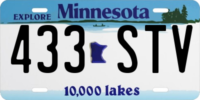 MN license plate 433STV