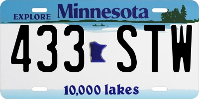 MN license plate 433STW