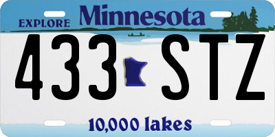 MN license plate 433STZ