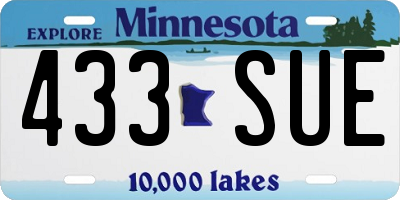 MN license plate 433SUE