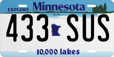 MN license plate 433SUS