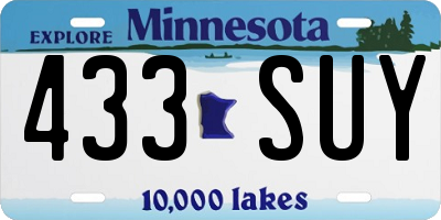 MN license plate 433SUY