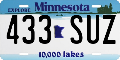 MN license plate 433SUZ