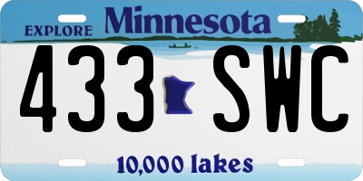 MN license plate 433SWC