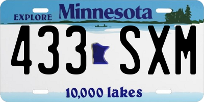 MN license plate 433SXM