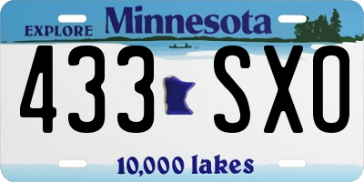 MN license plate 433SXO