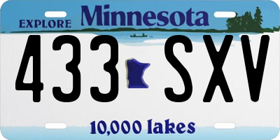 MN license plate 433SXV