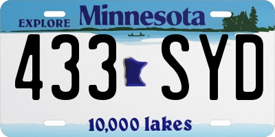 MN license plate 433SYD