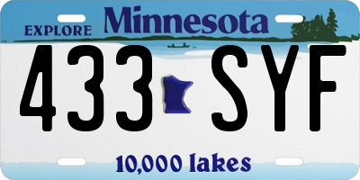 MN license plate 433SYF