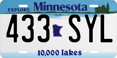 MN license plate 433SYL