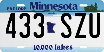 MN license plate 433SZU