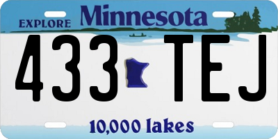 MN license plate 433TEJ