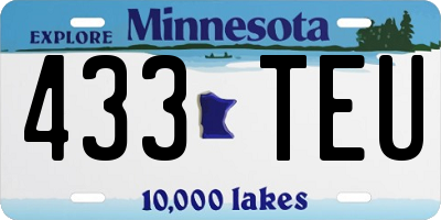 MN license plate 433TEU