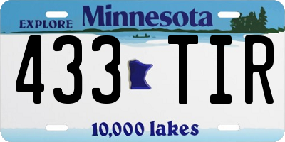 MN license plate 433TIR