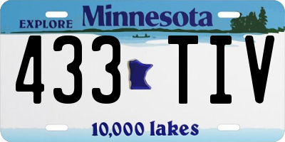 MN license plate 433TIV