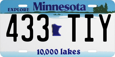 MN license plate 433TIY
