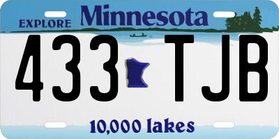 MN license plate 433TJB