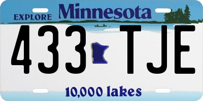 MN license plate 433TJE
