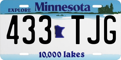MN license plate 433TJG