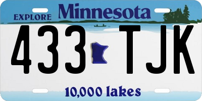 MN license plate 433TJK