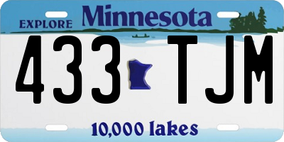 MN license plate 433TJM