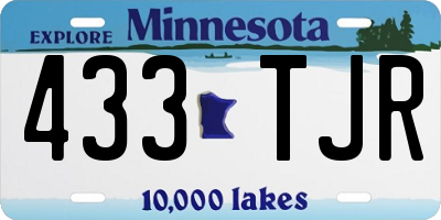 MN license plate 433TJR