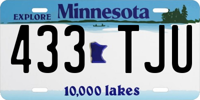 MN license plate 433TJU