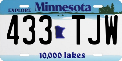 MN license plate 433TJW