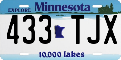 MN license plate 433TJX