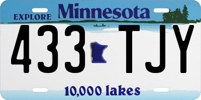 MN license plate 433TJY