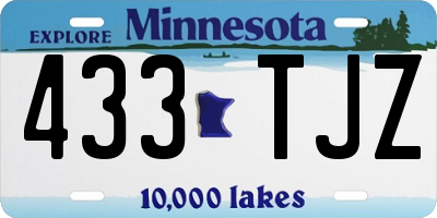 MN license plate 433TJZ