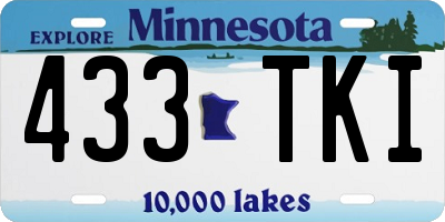 MN license plate 433TKI