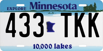 MN license plate 433TKK