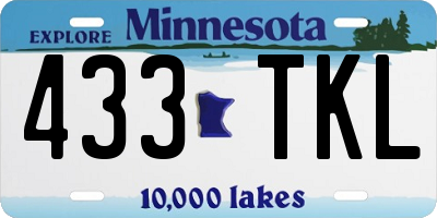 MN license plate 433TKL