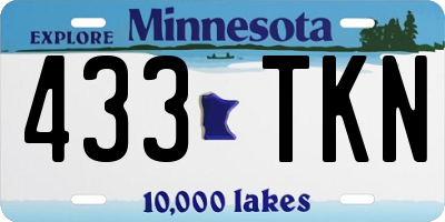 MN license plate 433TKN