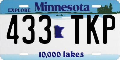 MN license plate 433TKP