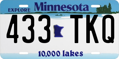 MN license plate 433TKQ